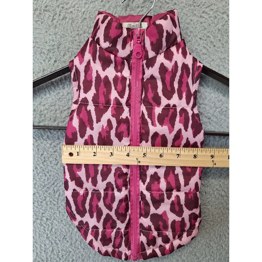 Top Paw Pink Leopard Print Bomber Jacket Dog Puffer Vest‎ Medium Fall 2013